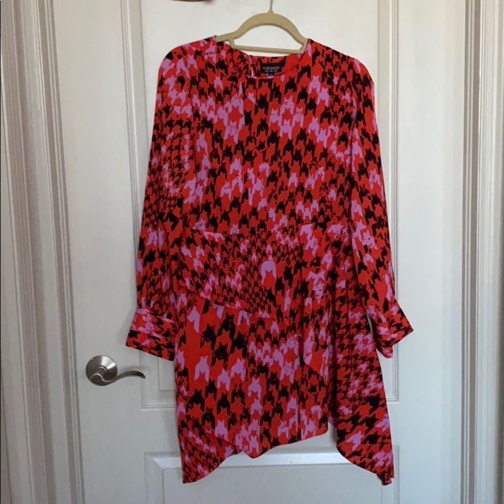 Topshop Houndstooth Print Dress, Size 8